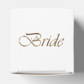 Bride witte goudscriptkalligrafie elegant schattig bedankdoosjes (Bovenkant)