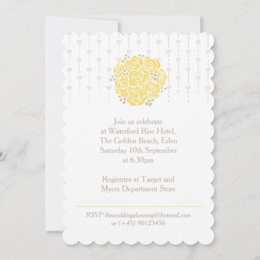 Bride yellow bouquet graphic vrijgezellenfeest nod kaart (Achterkant)