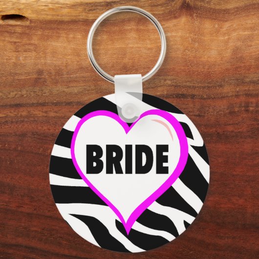 Bride Zebra Stripes Sleutelhanger (Voorkant)