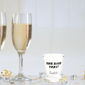 Bride zei ja naam bachelorette party shot glas
