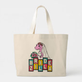 Bride Zilla Retro Grote Tote Bag (Achterkant)