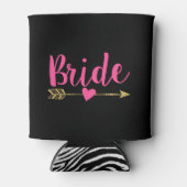 Bride|Zwart-wit en warm roze Blikjeskoeler (Voorkant)