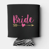 Bride|Zwart-wit en warm roze Blikjeskoeler (Achterkant)