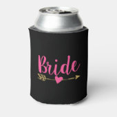 Bride|Zwart-wit en warm roze Blikjeskoeler (Blikje Achterkant)