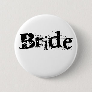 Bride zwarte tekst ronde button 5,7 cm