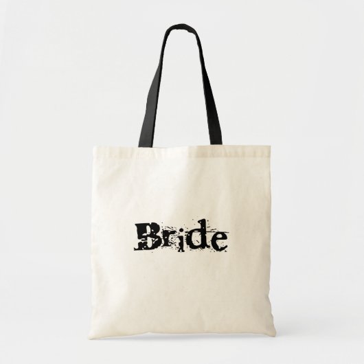 Bride zwarte tekst tote bag (Voorkant)