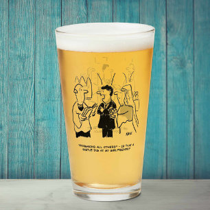 Bridegroom Fun Weddenschap Cartoons op een biertje Glas