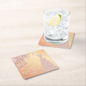 Bridejurk Vrijgezellenfeest roos goudglitterdruppe Kartonnen Onderzetters (Insitu)