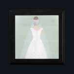 Bridekaart Cadeaudoosje<br><div class="desc">Origineel schilderij van een bruid in een witte trouwjurk en sluier</div>