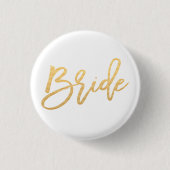 Bridekalligrafie Ronde Button 3,2 Cm (Voorkant)