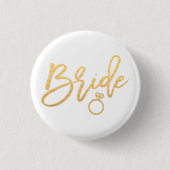 Bridekalligrafie Ronde Button 3,2 Cm (Voorkant)