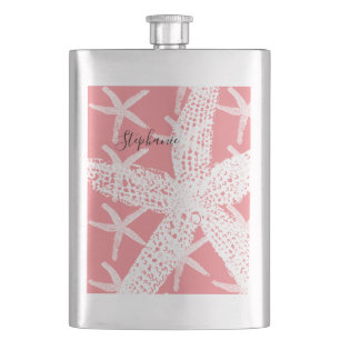 Bridemaid Gift Favor Starfish Pattern Salmon Pink Flacon