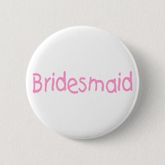Bridemaid (roze) ronde button 5,7 cm (Voorkant)