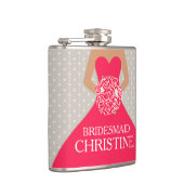 Bridemodale rode jurk, heupkolf genaamd heupfles (Rechts)