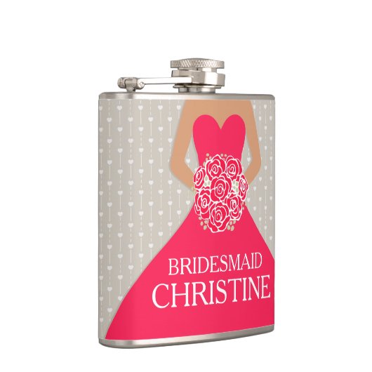 Bridemodale rode jurk, heupkolf genaamd heupfles (Rechts)