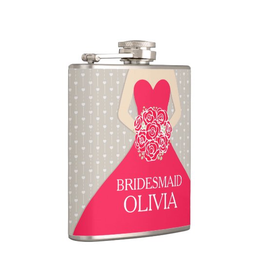 Bridemodale rode jurk, heupkolf genaamd heupfles (Rechts)