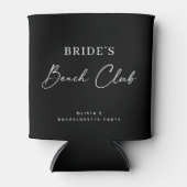 Brides Beach Club | Minimalist Black Bachelorette Blikjeskoeler (Voorkant)