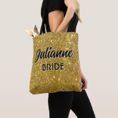 Bride's Bling! Custom cute Wedding attendant Tote Bag (Dichtbij)