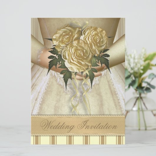 Brides Bouquet (ivoor) Wedding - Overmaats Kaart (Staand voorkant)