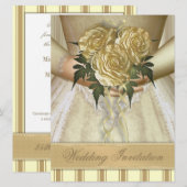 Brides Bouquet (ivoor) Wedding - Overmaats Kaart (Voorkant / Achterkant)