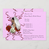 Bride's Bouquet Vrijgezellenfeest Favors Kaart (Voorkant / Achterkant)