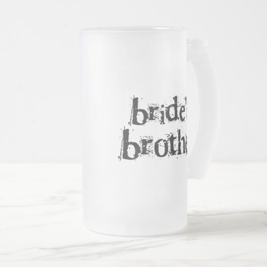 Bride's Brother Black Text Matglas Bierpul (Voorkant rechts)