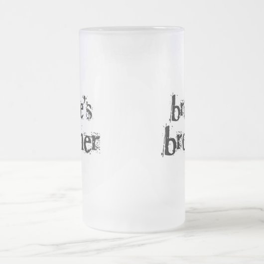 Bride's Brother Black Text Matglas Bierpul (Center)