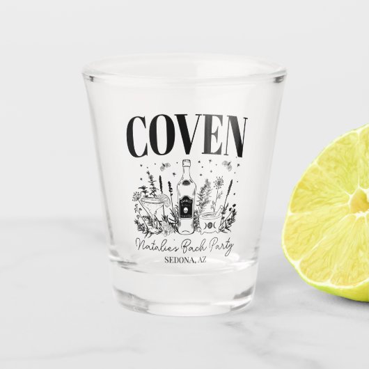 Bride's Coven Witchy Bachelorette Party Custom Shot Glas (Voorkant)