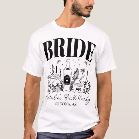 Bride's Coven Witchy Bachelorette Party Custom T-shirt (Voorkant)