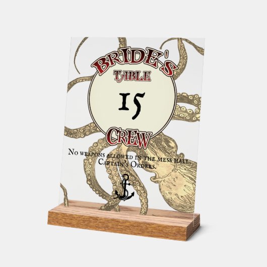 Bride's Crew  Acryl Bord (Hoek)