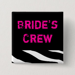 Brides Crew Vierkante Button 5,1 Cm