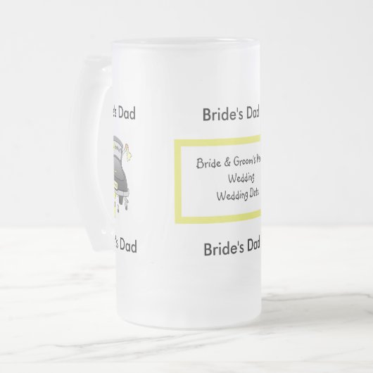 Bride's Dad Glass Beer Mok Sjabloon (Voorkant links)