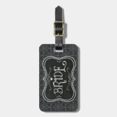 Bride's Damask Blackboard Bagagelabel (Voorkant verticaal)