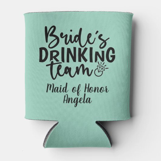 Bride's Drink Team Party Crew Statement Graphic Blikjeskoeler (Voorkant)