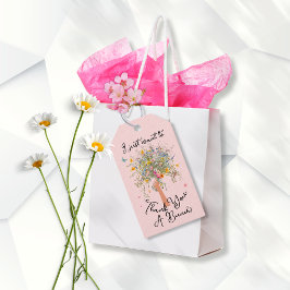Bride's enorme Wildflower boeket Vrijgezellenfeest Cadeaulabel