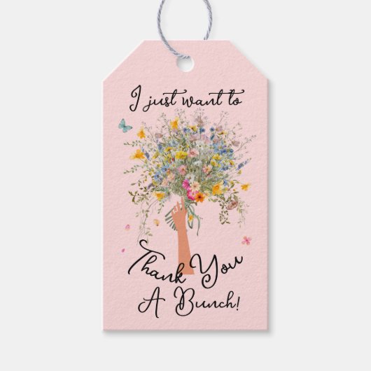 Bride's enorme Wildflower boeket Vrijgezellenfeest Cadeaulabel (Voorkant)