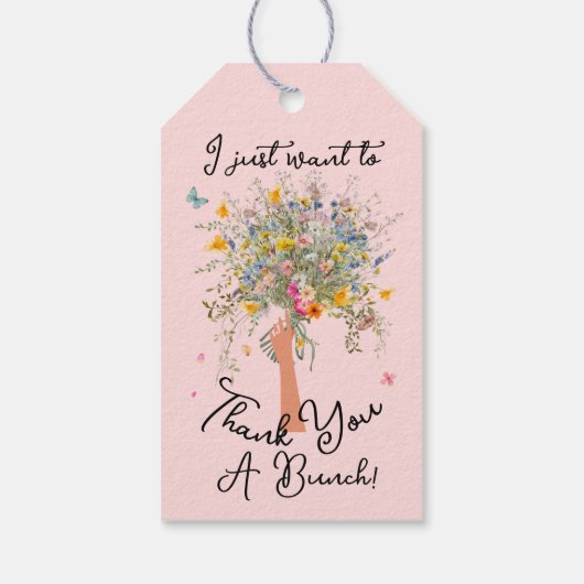 Bride's enorme Wildflower boeket Vrijgezellenfeest Cadeaulabel (Achterkant)