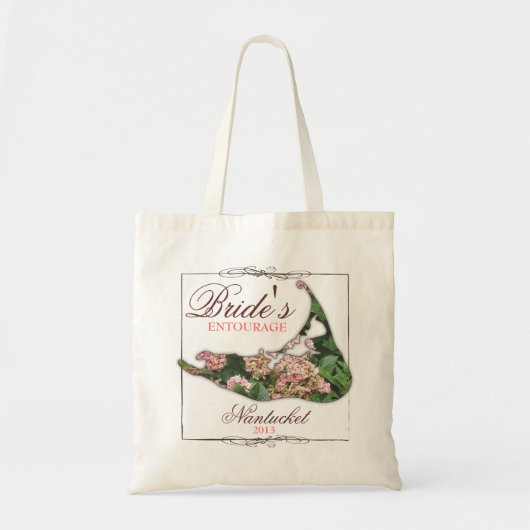 Bride's Entourage Floral Nantucket Wedding Tote Bag (Voorkant)