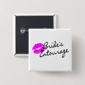 Brides Entourage (Kiss) Vierkante Button 5,1 Cm (Voorkant /achterkant)