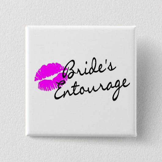 Brides Entourage (Kiss) Vierkante Button 5,1 Cm (Voorkant)