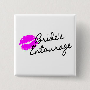 Brides Entourage (Kiss) Vierkante Button 5,1 Cm