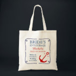Bride's Entourage Nautical Anchor Wedding Canvas t Tote Bag<br><div class="desc">Deze moderne canvas tas van het huwelijkscanvas is ideaal voor een bruiloft met een nautisch, oceaan- of strandthema. Het is voorzien van een nautisch anker aan de linker onderkant met een lijst van zeekabeltouw. Het rode en blauwe kleurenpalet complimenteert het nautische thema. Deze tas is een perfect cadeau voor de...</div>