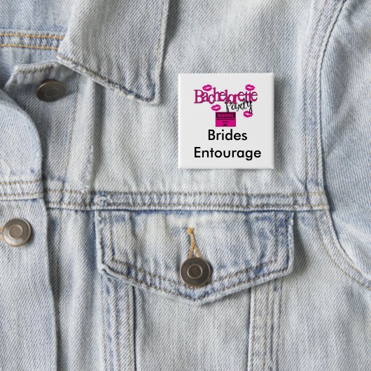 Brides Entourage Square Button (WHITE) (In situ)