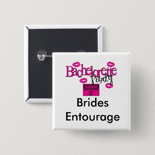 Brides Entourage Square Button (WHITE) (Voorkant /achterkant)