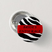 Brides Entourage Zebra Wedding Button (Voorkant /achterkant)