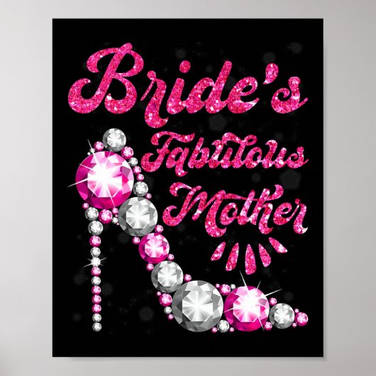 Bride's Fabulous Moeder Happy Wedding Marry Vintag Poster (Voorkant)
