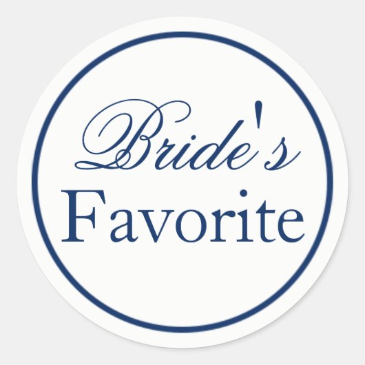 "Bride's Favorite" Wedding Favor Sticker - marine (Voorkant)