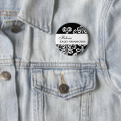 BRIDE'S GRANDMOTHER Button Black en White Damask (In situ)