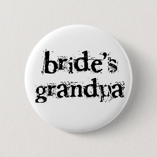 Bride's Grandpa Black Text Ronde Button 5,7 Cm (Voorkant)