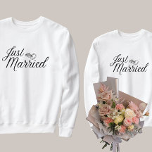 Bride's Just Married Matching Huwelijksreis Outfit